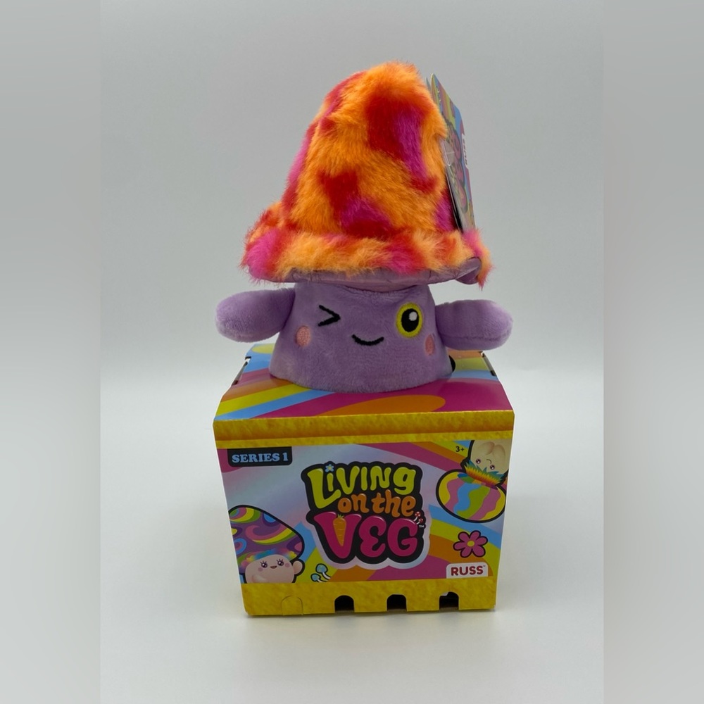 New Living On The Veg Fey Stuffed Mushroom Plush Toy Kellytoy Fun Guy Series 1